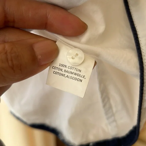 HD IN PARIS Anthropologie White & Blue Bennett Pleated Peplum Sleeveless Top L7 - Picture 9 of 9